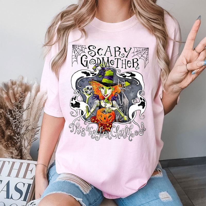 Scary Godmother Tee – Retro Halloween Graphic Shirt