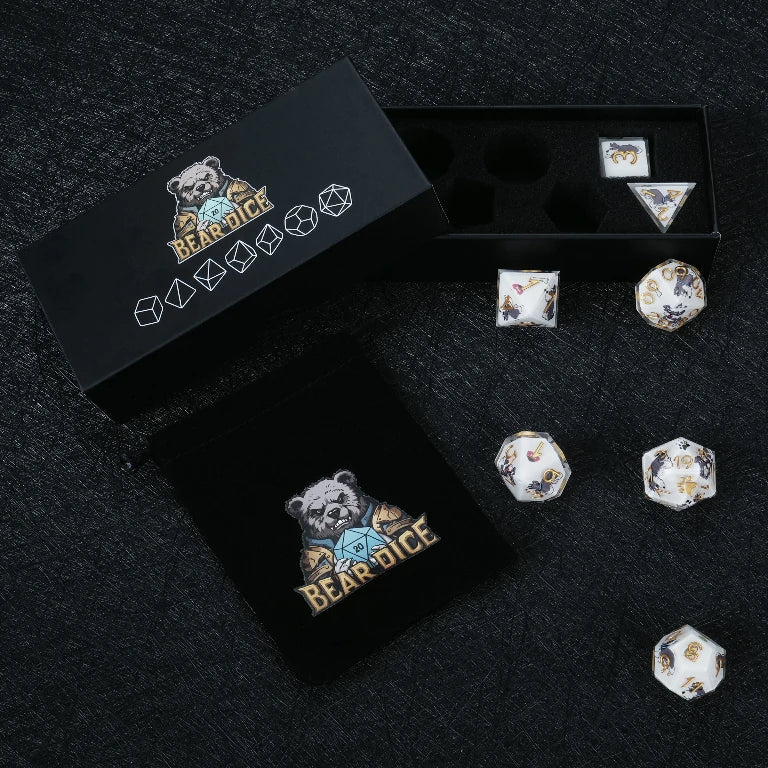 Kickstarter Dice – Canine Legends Schnauzer Resin DND Dice Set