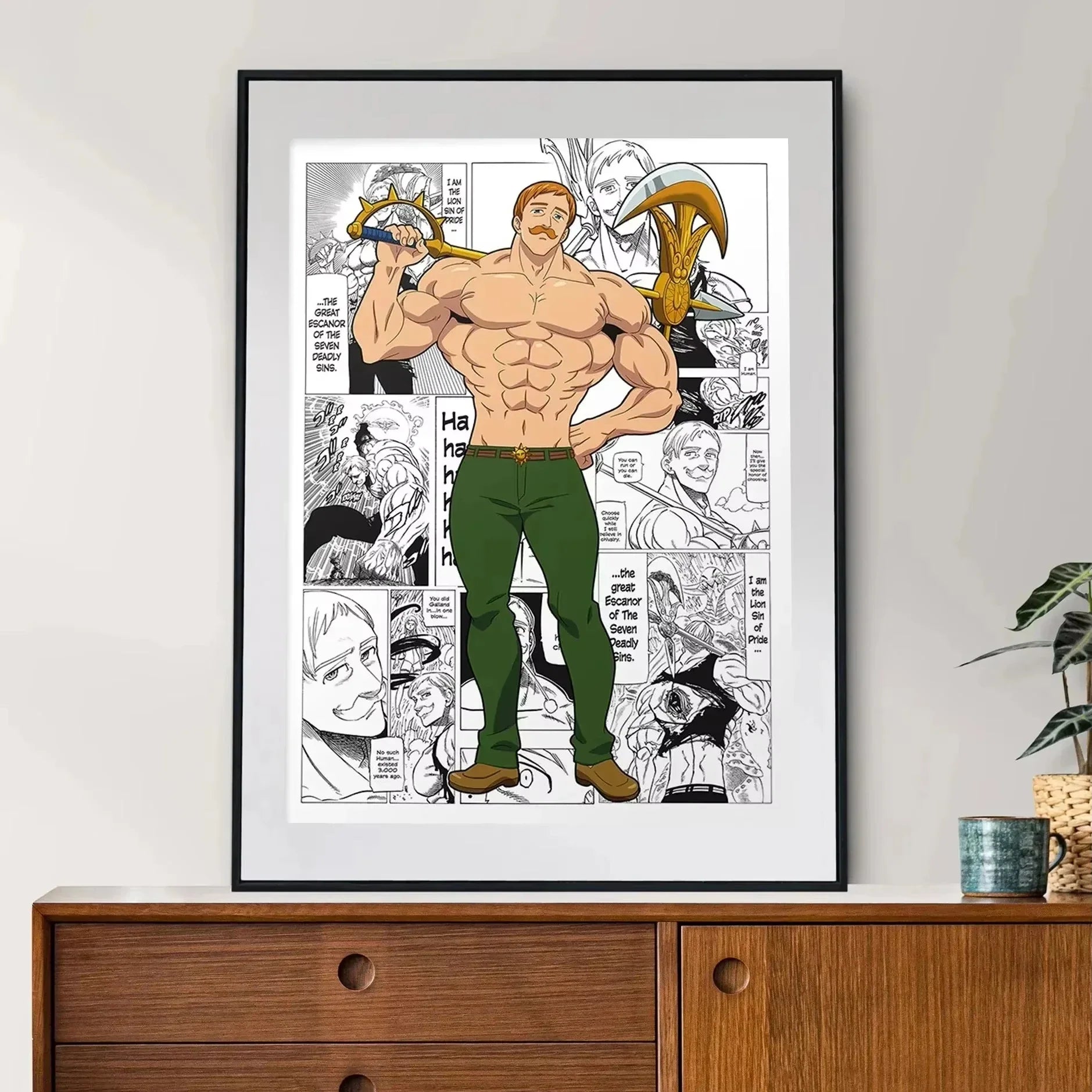 Japan Anime Figure The Seven Deadly Sins Poster Black and White Vintage Ban/King Canvas Print Wall Art Home Kawaii Room Decor