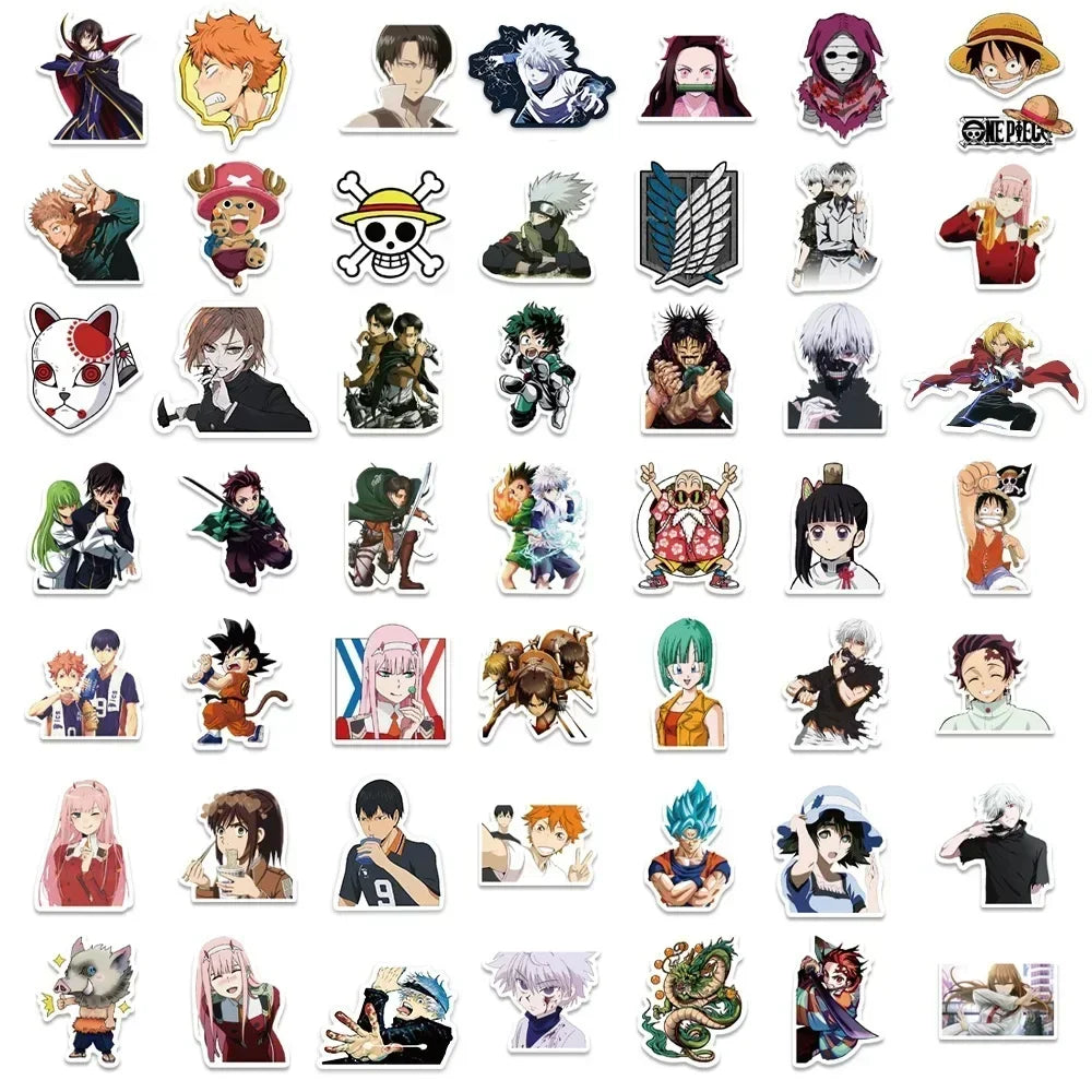 100/300Pcs Mixed Anime Stickers Cartoon Sticker Decals Laptop Motorcycle Luggage Phone Waterproof Sticker for Children Toy