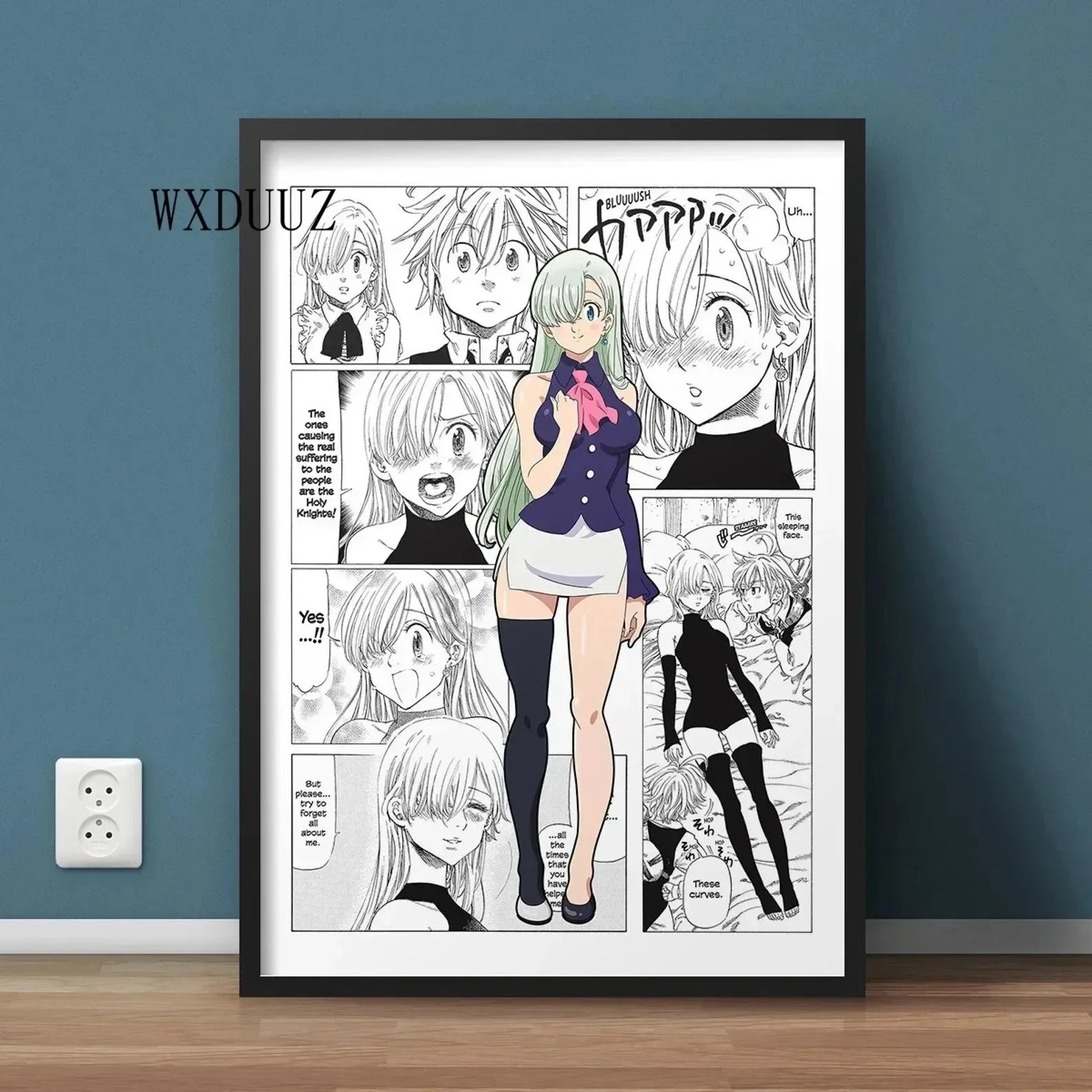 Japan Anime Figure The Seven Deadly Sins Poster Black and White Vintage Ban/King Canvas Print Wall Art Home Kawaii Room Decor
