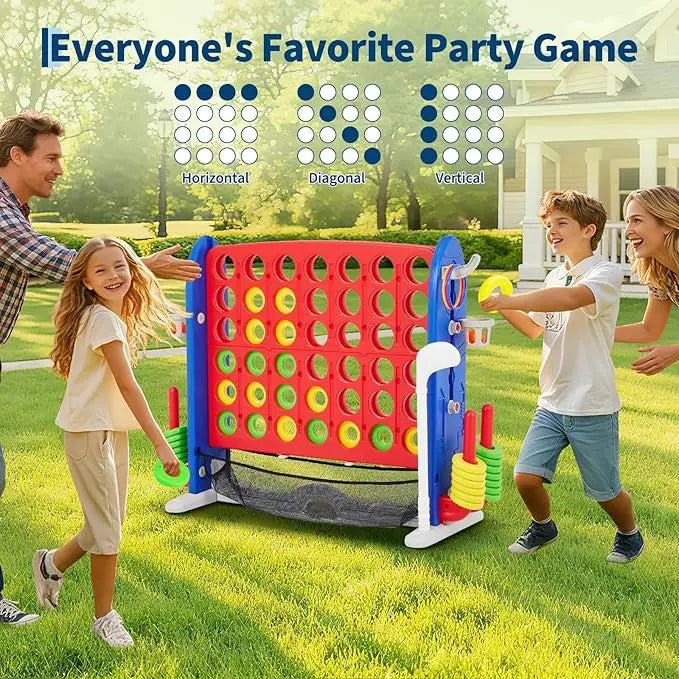 HiMISS Giant Connect 4 Outdoor Game Set With Mesh Board And Carry Bag