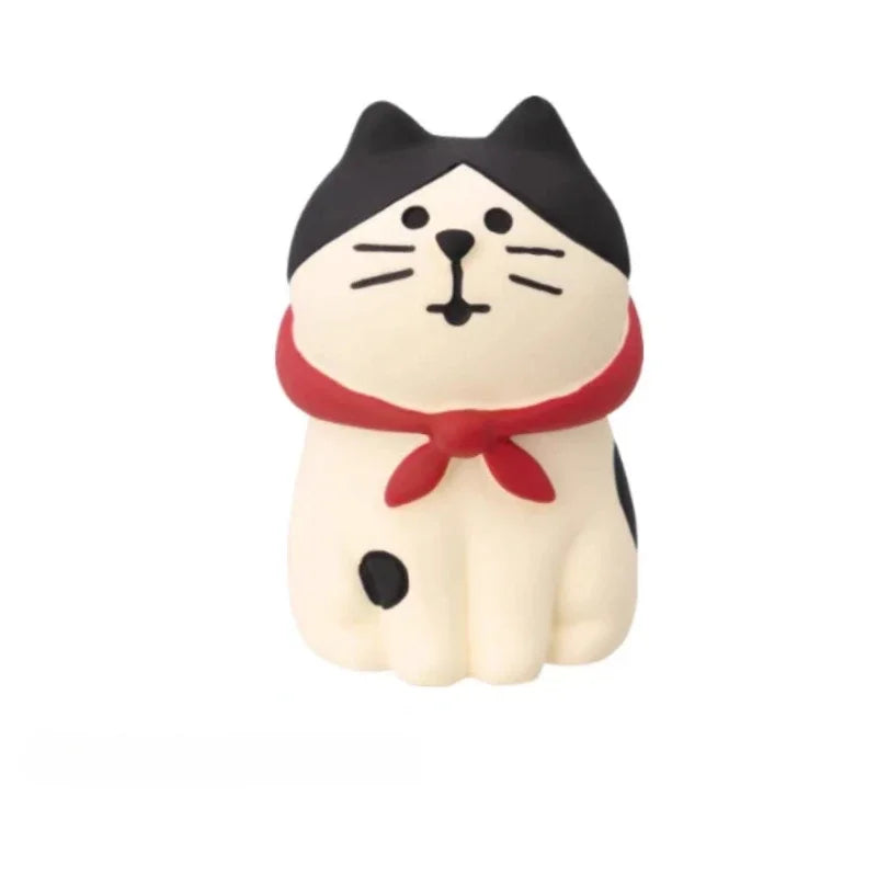 Japanese Cat Statue - Resin Animal Figurine for Desk Decor Tourist group series Collectible Cute Anime Cat Gift for Travelers