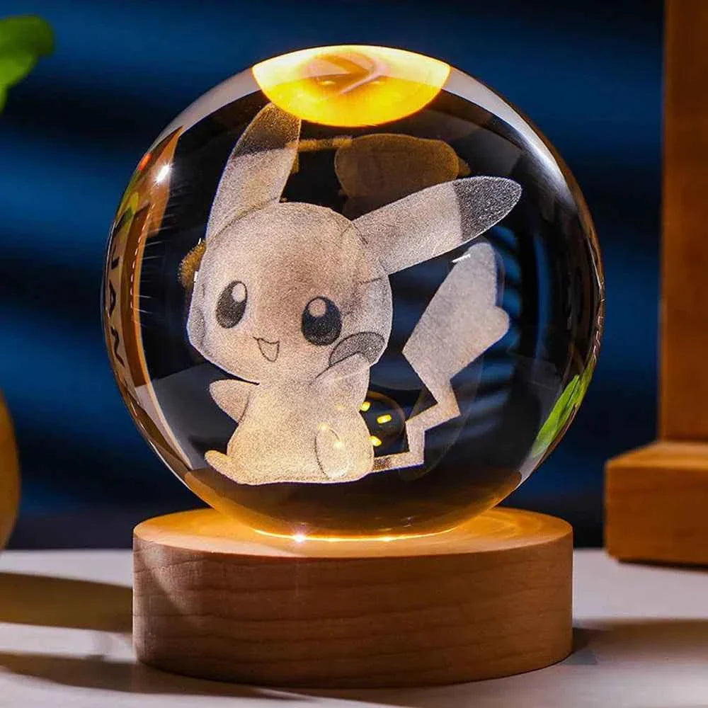 3D Crystal Ball Night Light Laser Carving