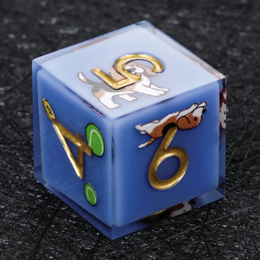 Kickstarter Dice – Canine Legends Beagle Resin DND Dice Set | Curious Guardian Dice for RPG Collectors