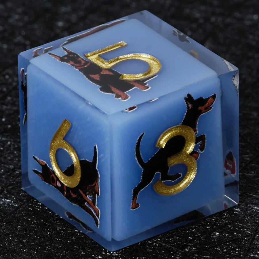 Kickstarter Dice – Canine Legends Dooerman Pnscher Resin DND Dice Set