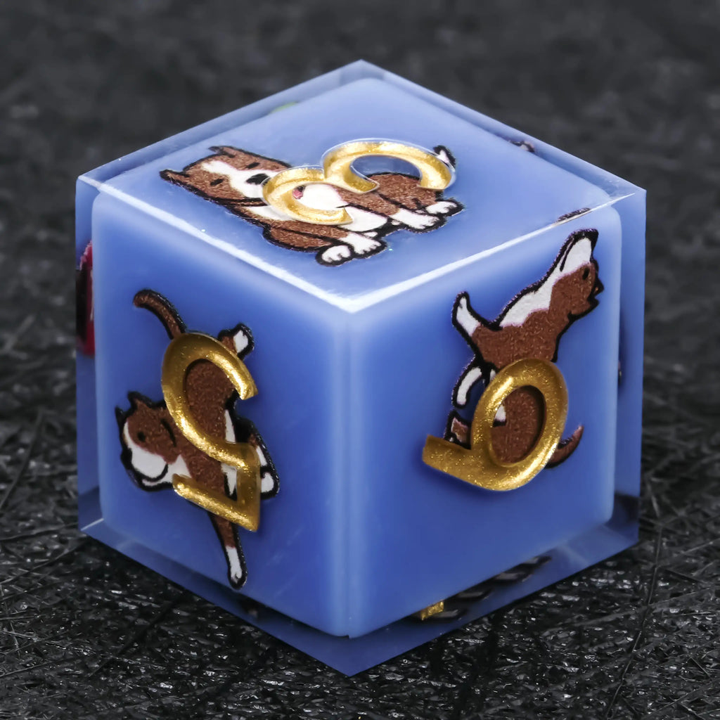 Kickstarter Dice – Canine Legends American Pitbull Resin DND Dice Set Guardian Roleplaying Dice