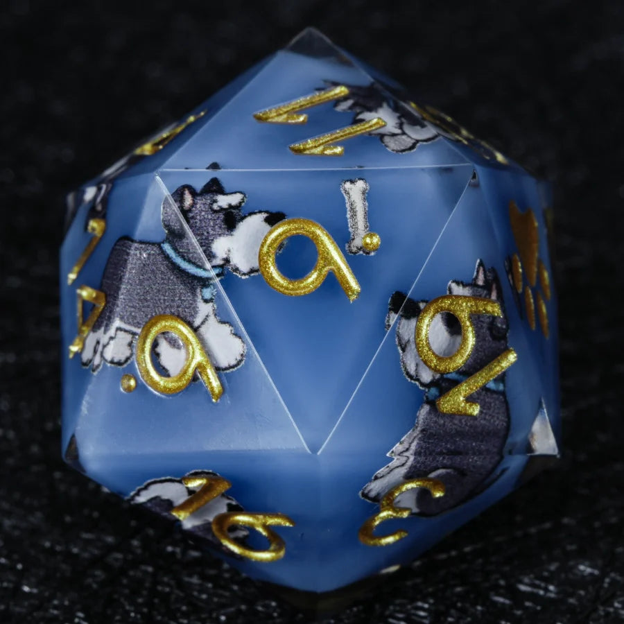 Kickstarter Dice – Canine Legends Schnauzer Resin DND Dice Set