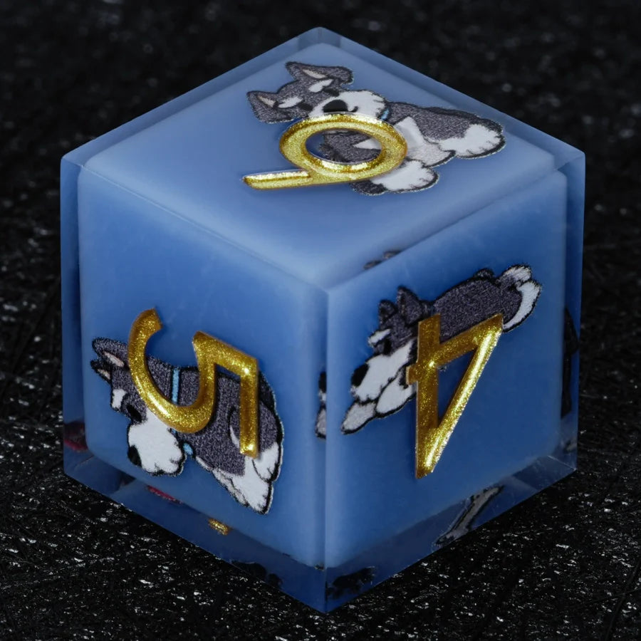 Kickstarter Dice – Canine Legends Schnauzer Resin DND Dice Set