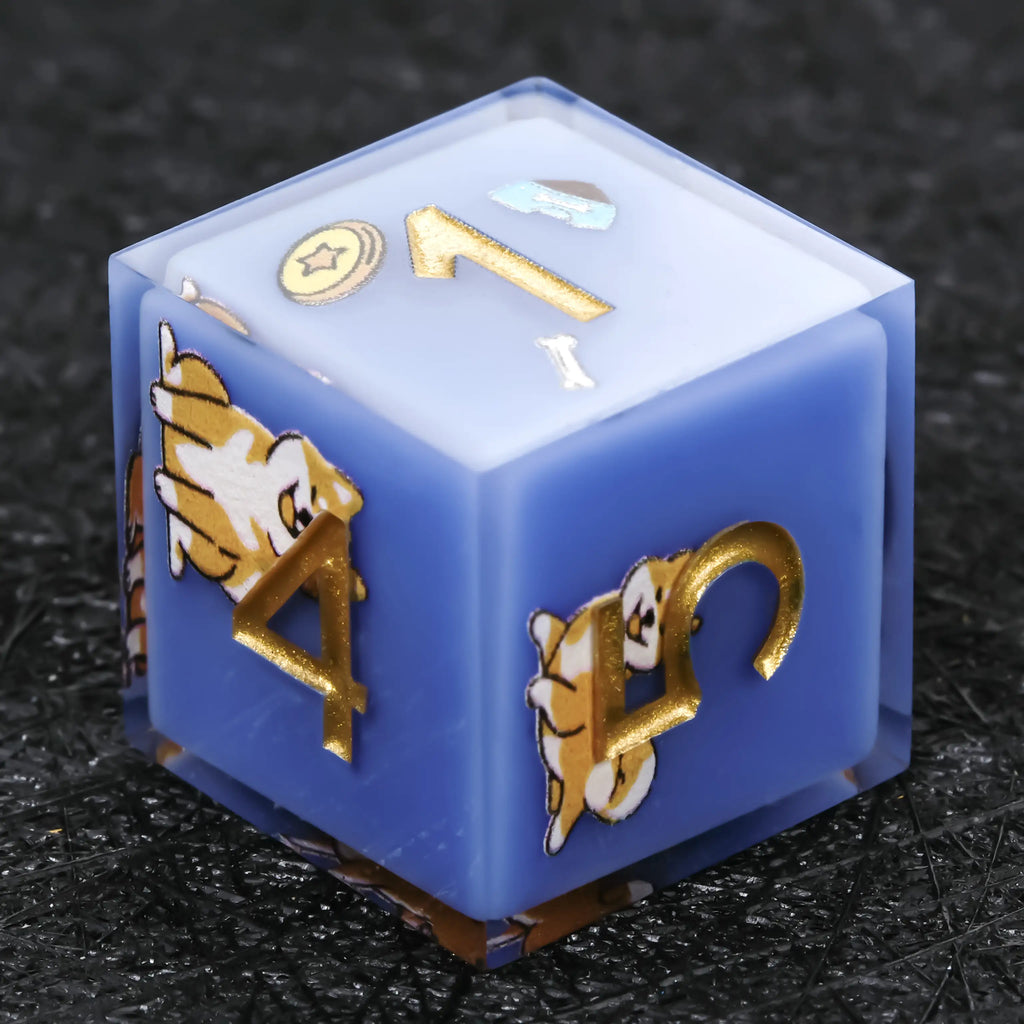 Kickstarter Dice – Canine Legends Shiba Inu Resin DND Dice Set | Lucky Guardian RPG Dice for Dog Lovers
