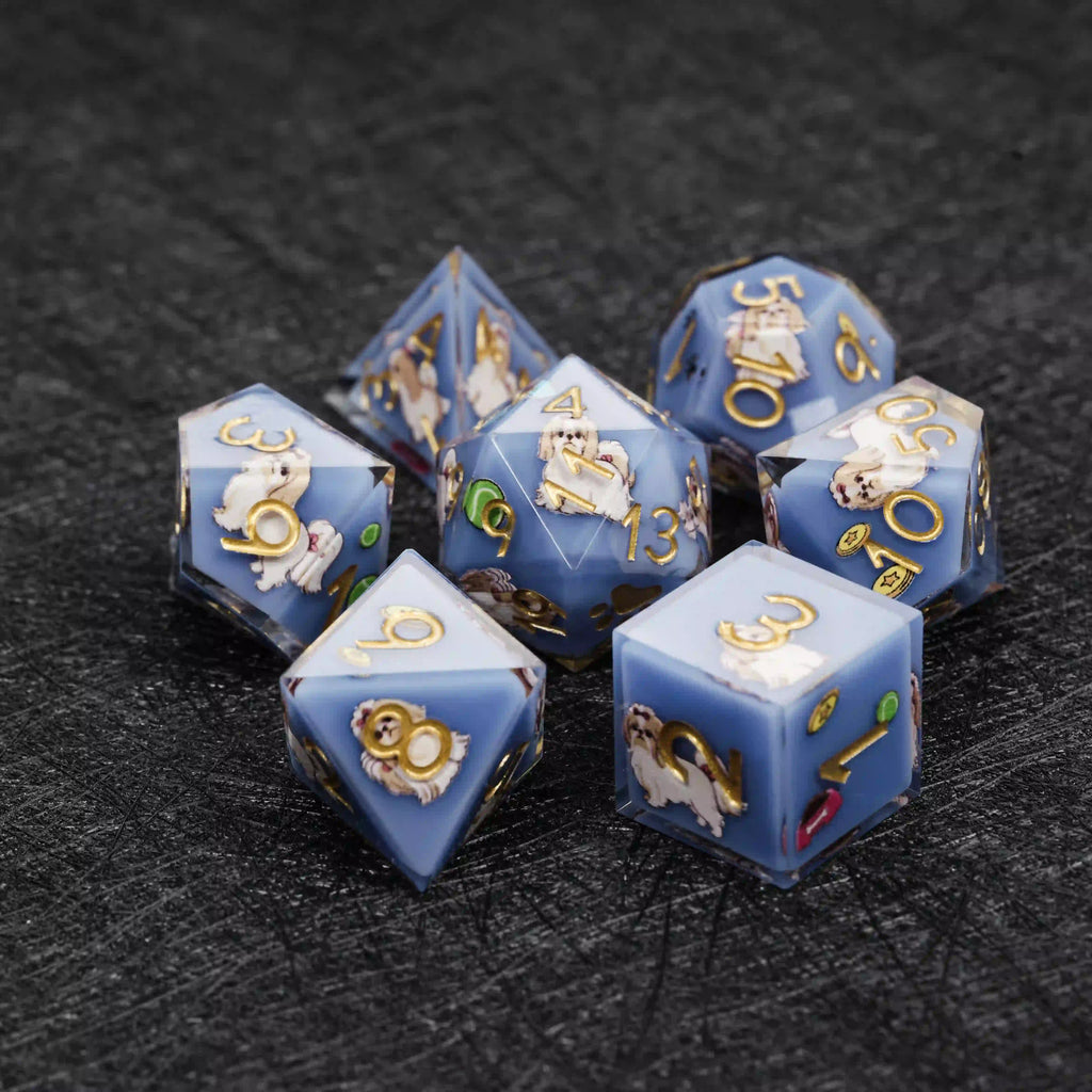 Kickstarter Dice – Canine Legends Shih Tzu Resin DND Dice Set