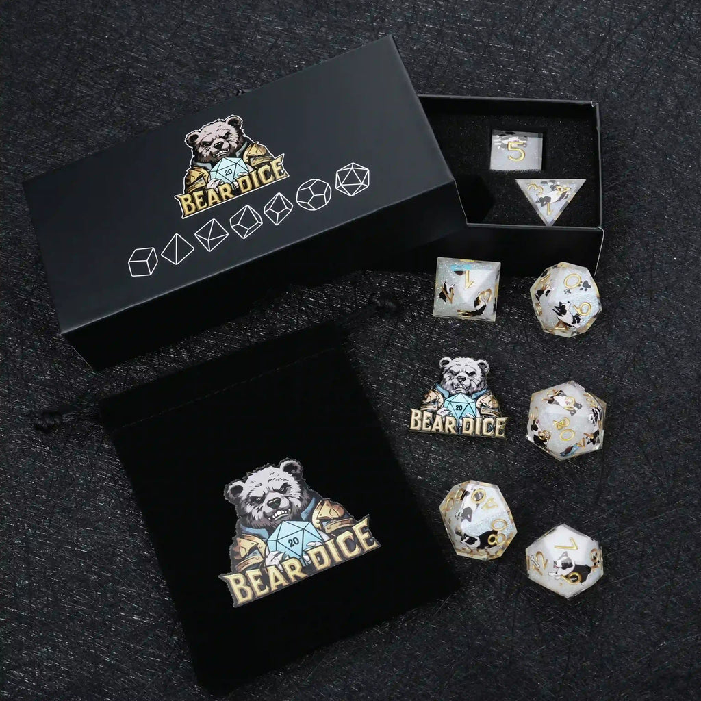 Kickstarter Dice – Border Collie Resin DND Dice Set