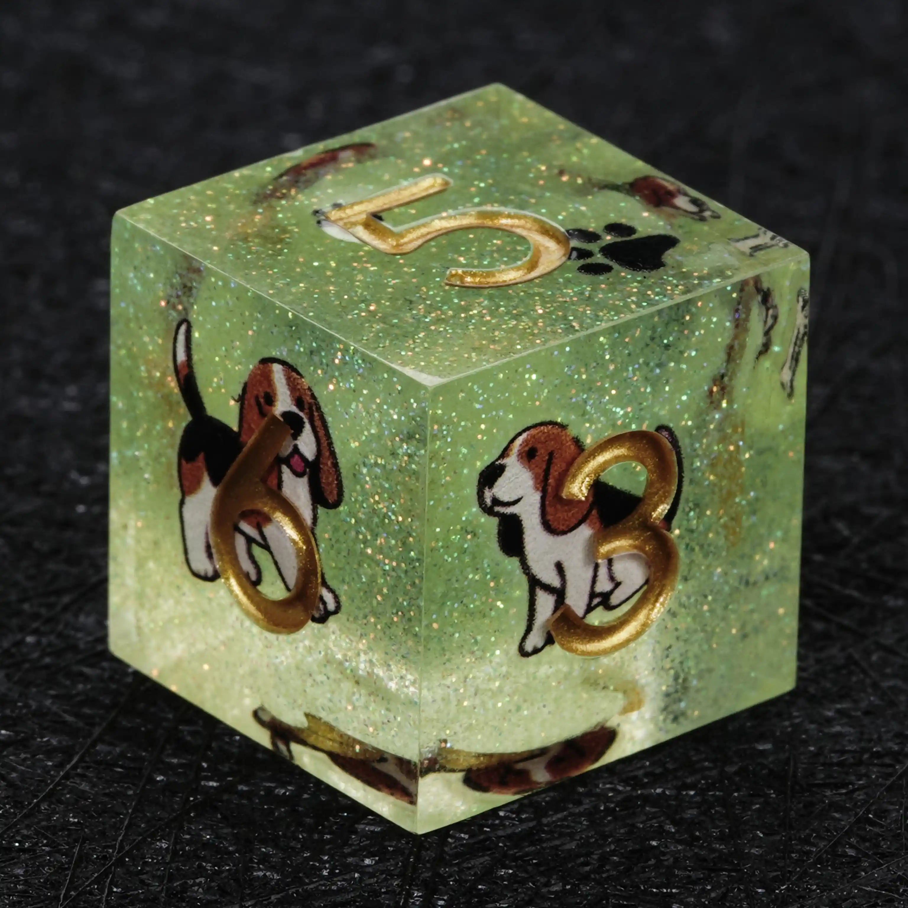 Kickstarter Dice – Canine Legends Beagle Resin DND Dice Set | Curious Guardian Dice for RPG Collectors