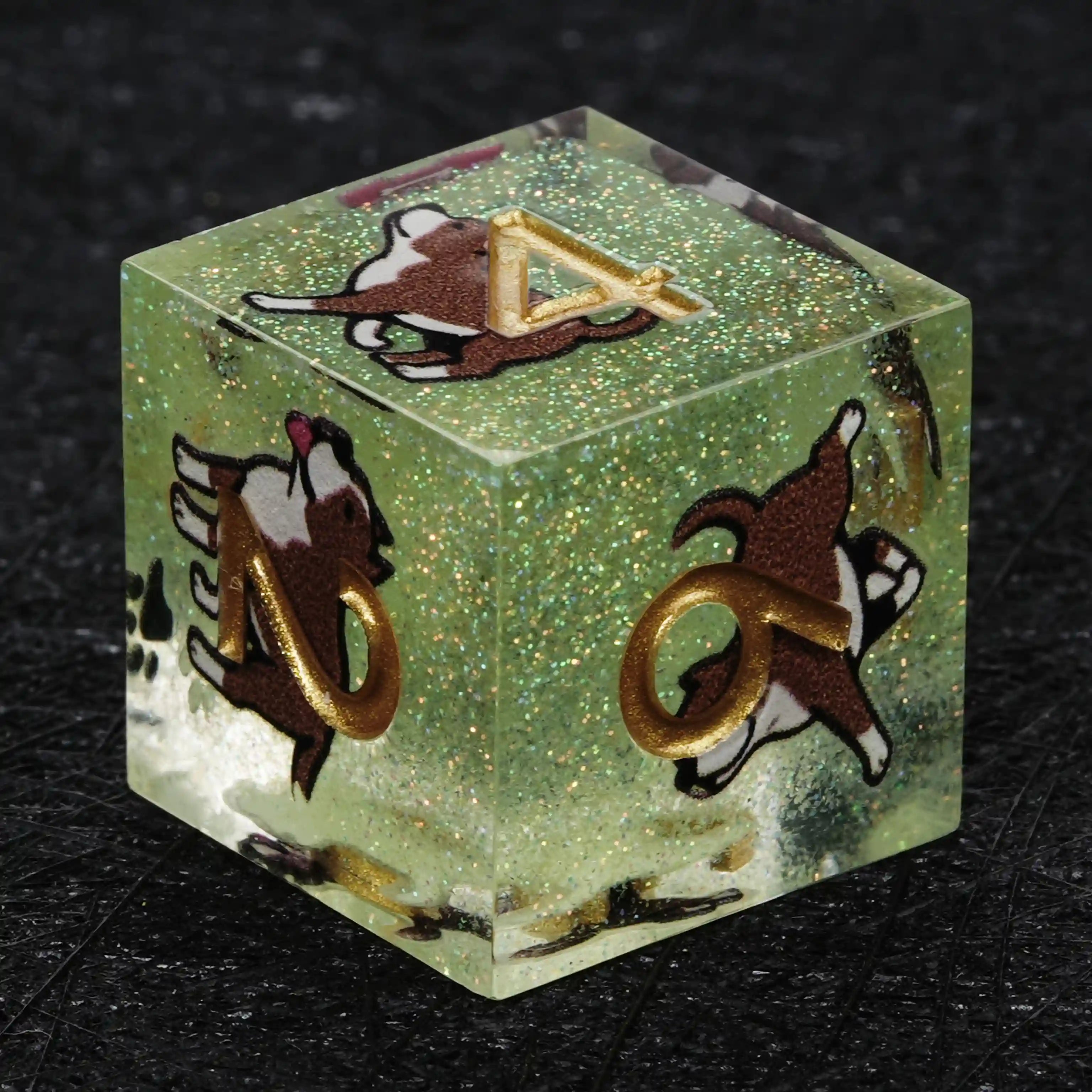 Kickstarter Dice – Canine Legends American Pitbull Resin DND Dice Set Guardian Roleplaying Dice