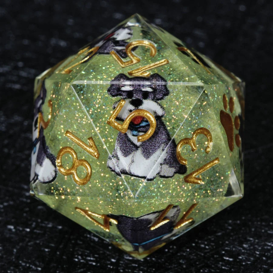 Kickstarter Dice – Canine Legends Schnauzer Resin DND Dice Set