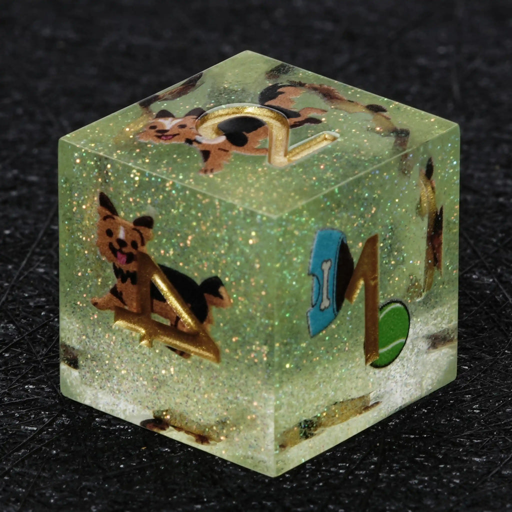 Kickstarter Dice – Canine Legends Yorkie Resin DND Dice Set