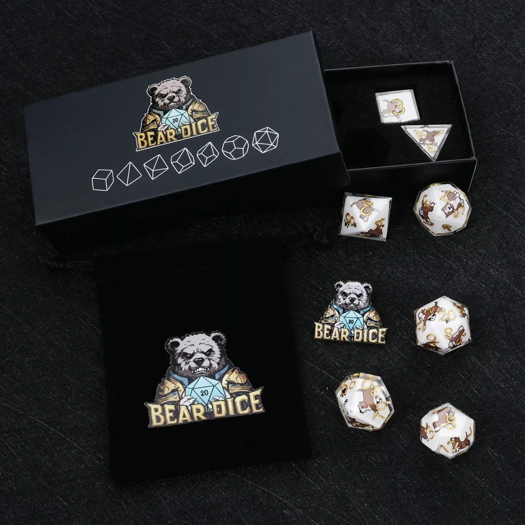 Kickstarter Dice – Canine Legends American Pitbull Resin DND Dice Set Guardian Roleplaying Dice
