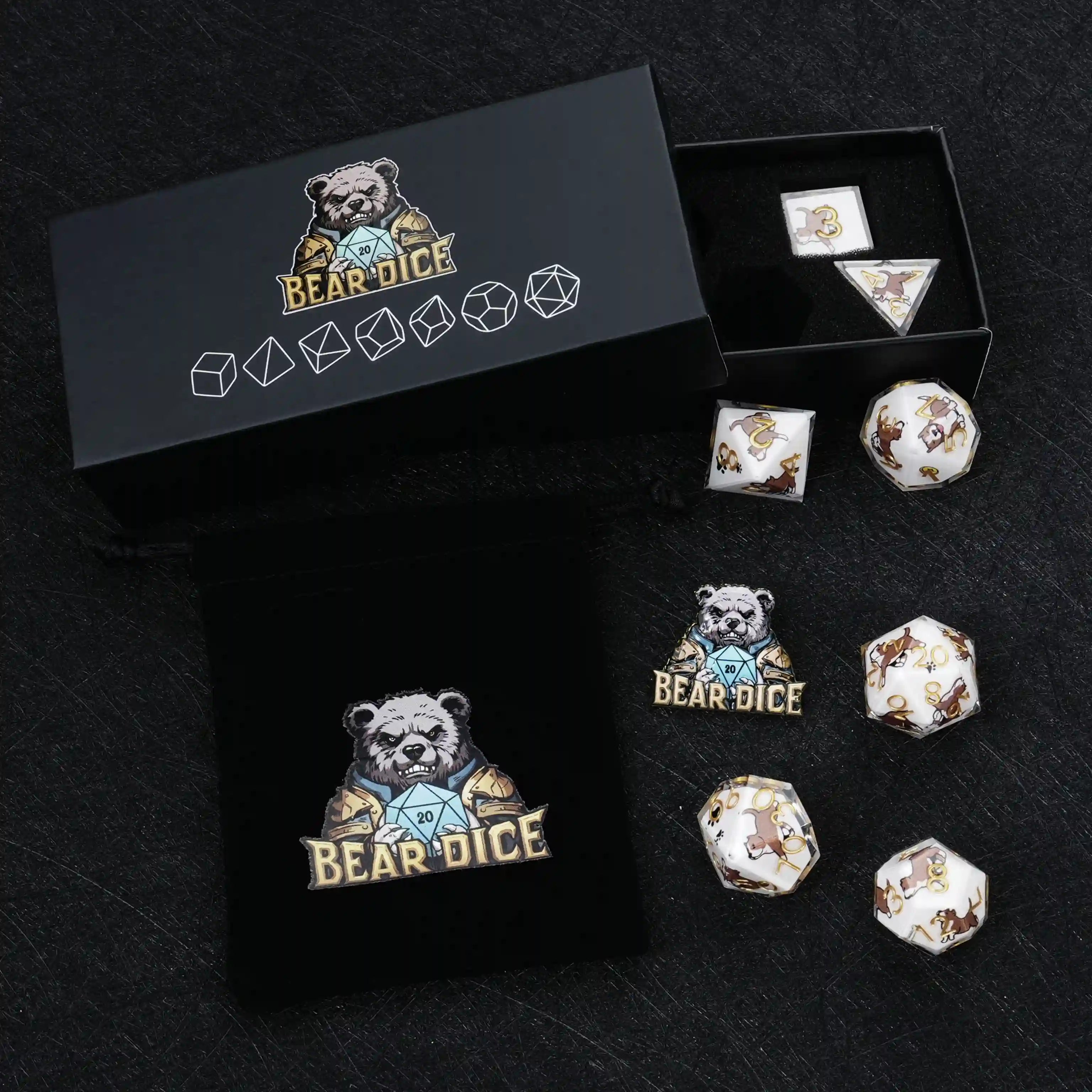 Kickstarter Dice – Canine Legends American Pitbull Resin DND Dice Set Guardian Roleplaying Dice
