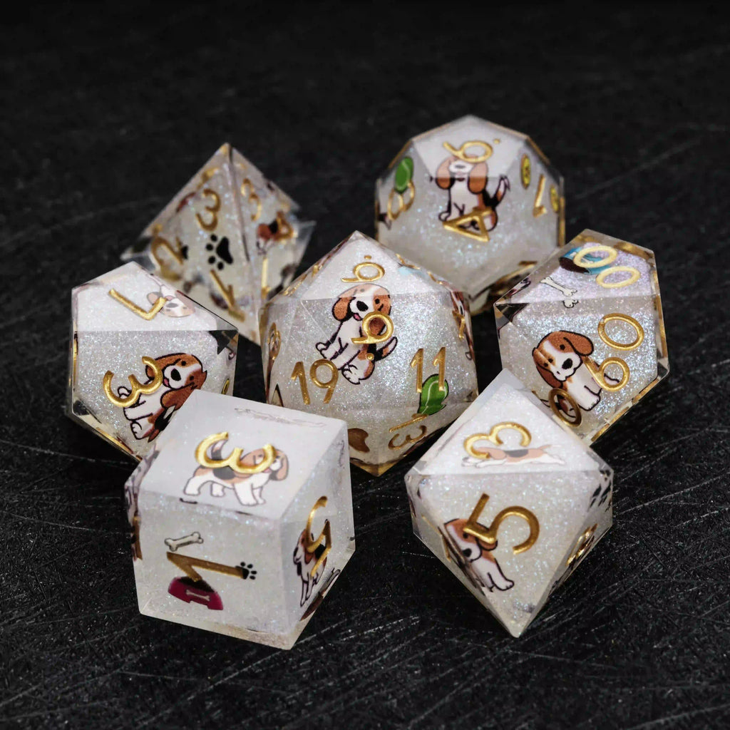 Kickstarter Dice – Canine Legends Beagle Resin DND Dice Set | Curious Guardian Dice for RPG Collectors
