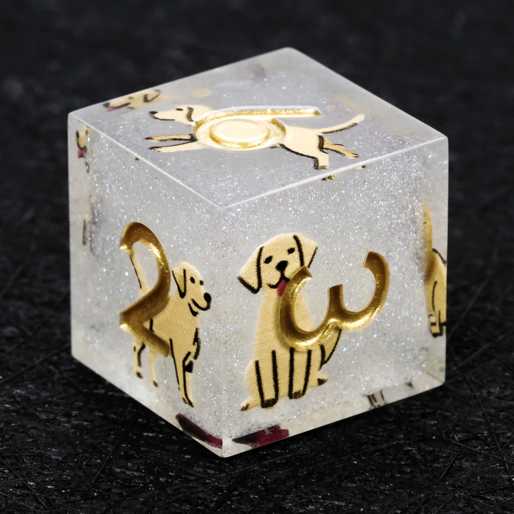 Kickstarter Dice – Canine Legends Labrador Resin DND Dice Set | Faithful Guardian Dice for RPG Players