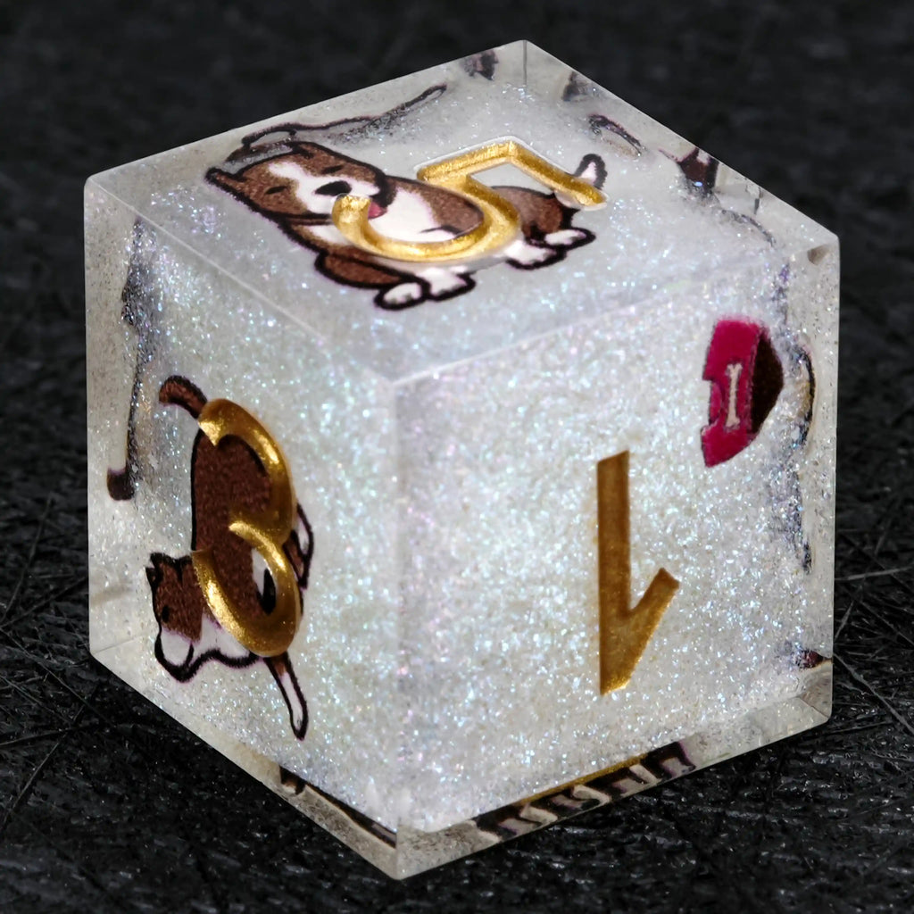 Kickstarter Dice – Canine Legends American Pitbull Resin DND Dice Set Guardian Roleplaying Dice