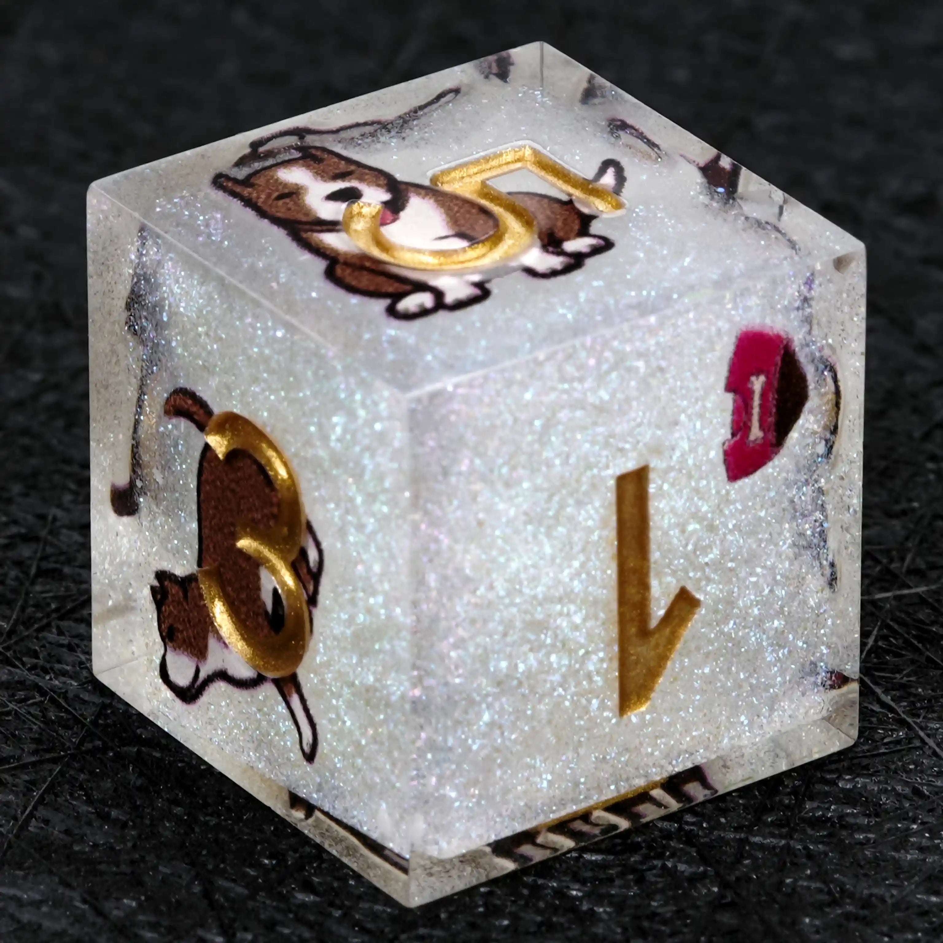 Kickstarter Dice – Canine Legends American Pitbull Resin DND Dice Set Guardian Roleplaying Dice