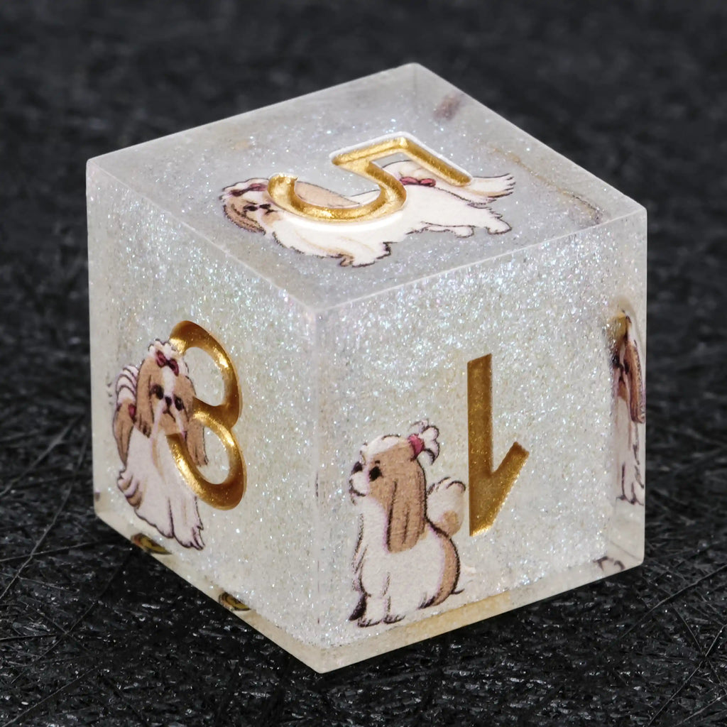 Kickstarter Dice – Canine Legends Shih Tzu Resin DND Dice Set