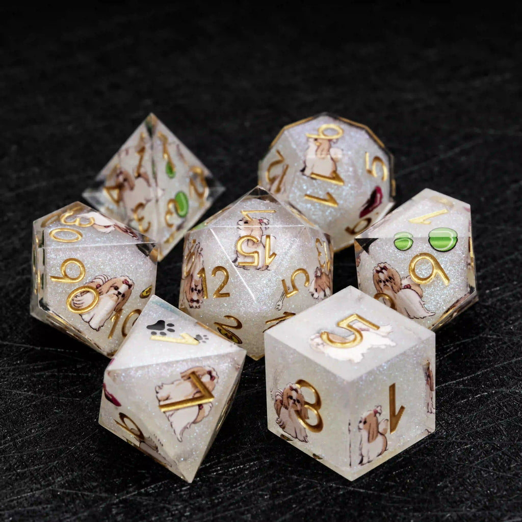 Kickstarter Dice – Canine Legends Shih Tzu Resin DND Dice Set