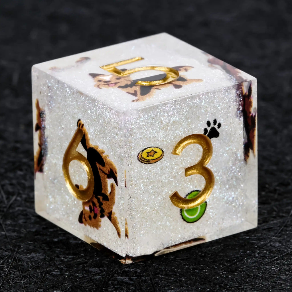 Kickstarter Dice – Canine Legends Yorkie Resin DND Dice Set