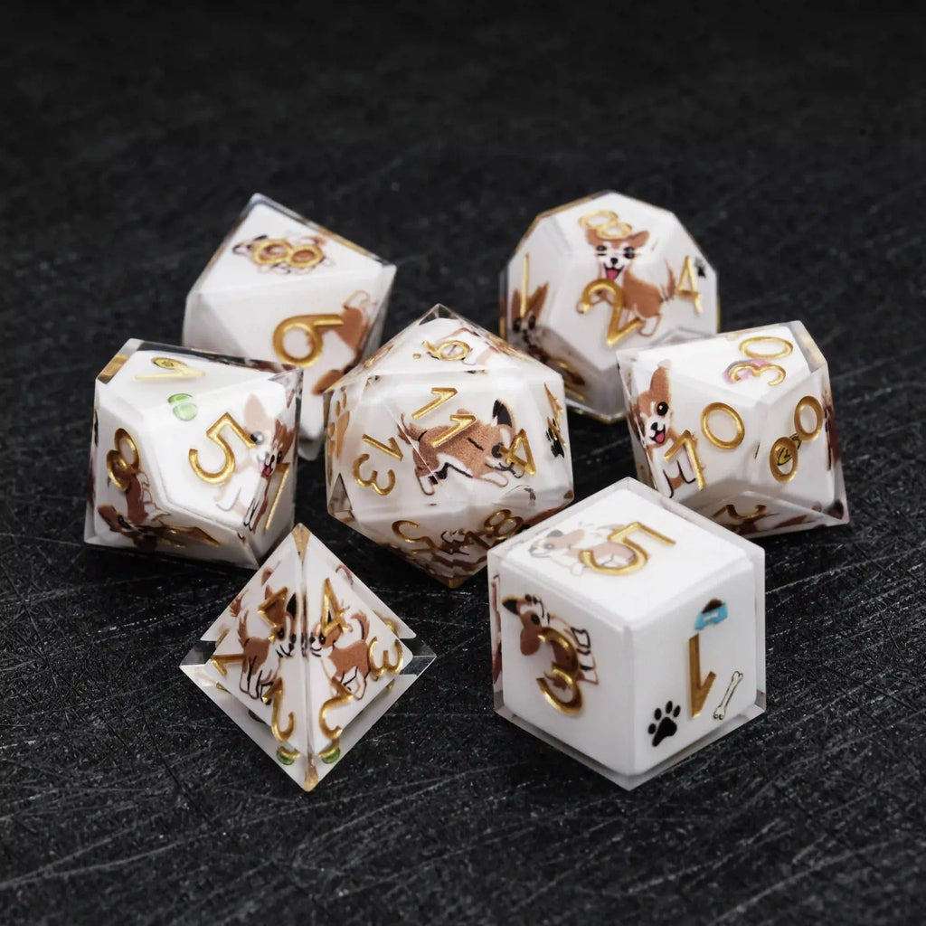 Kickstarter Dice – Canine Legends Chihuahua Resin DND Dice Set