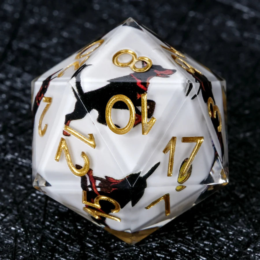 Kickstarter Dice – Canine Legends Dooerman Pnscher Resin DND Dice Set