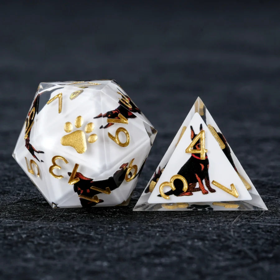 Kickstarter Dice – Canine Legends Dooerman Pnscher Resin DND Dice Set