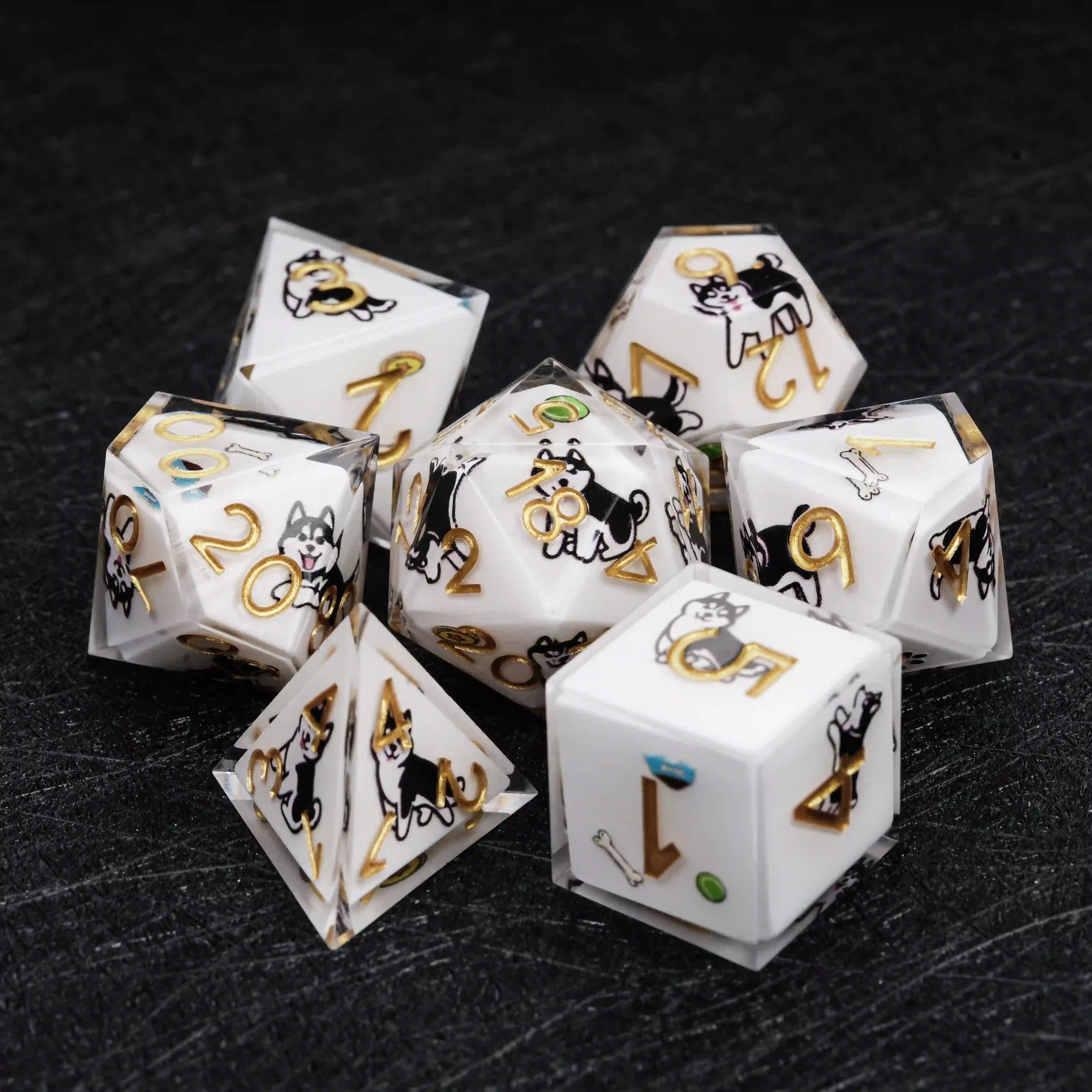 Kickstarter Dice – Canine Legends Husky Resin DND Dice Set | Adventure Dice