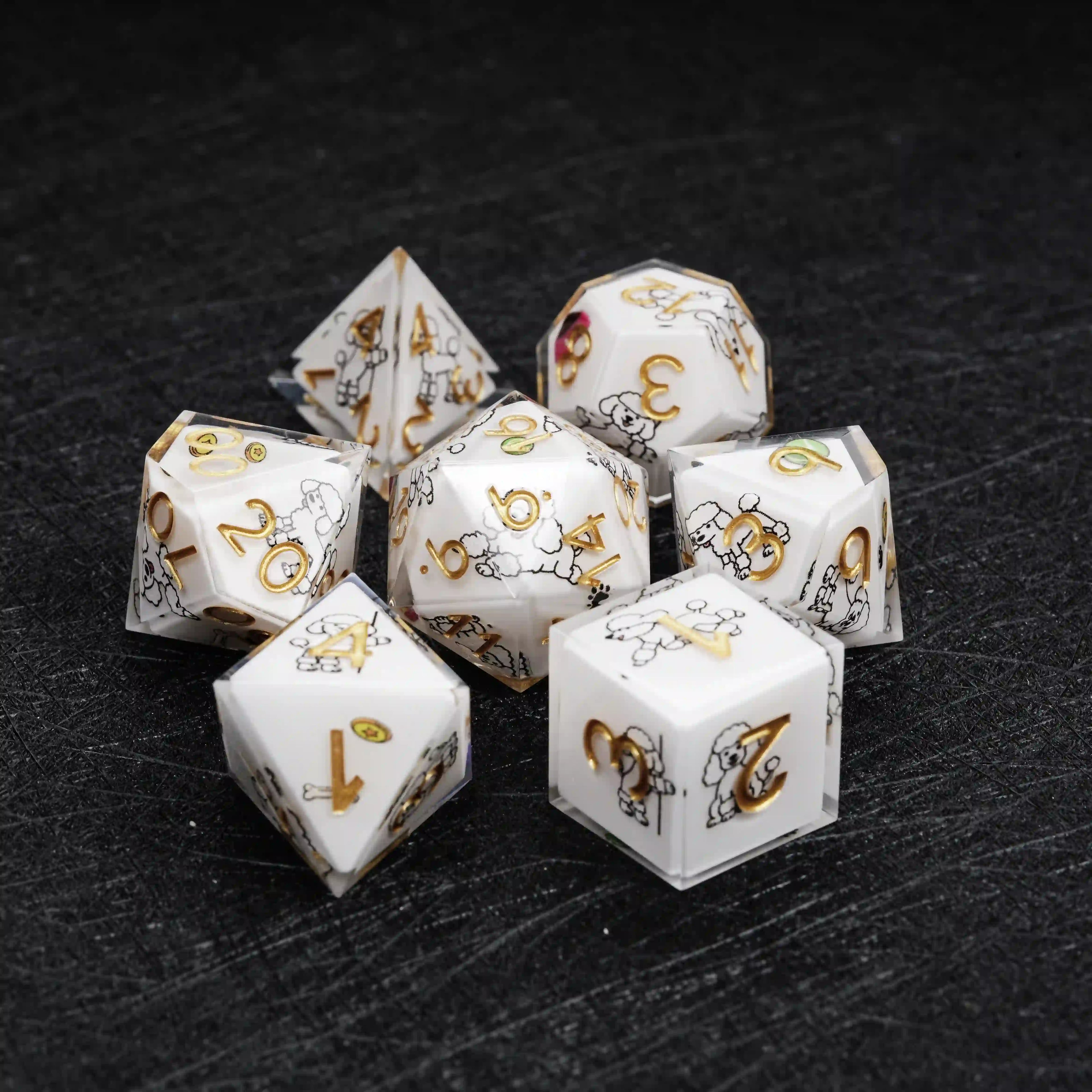 Kickstarter Dice – Canine Legends Poodle Resin DND Dice Set | Guardian Dice