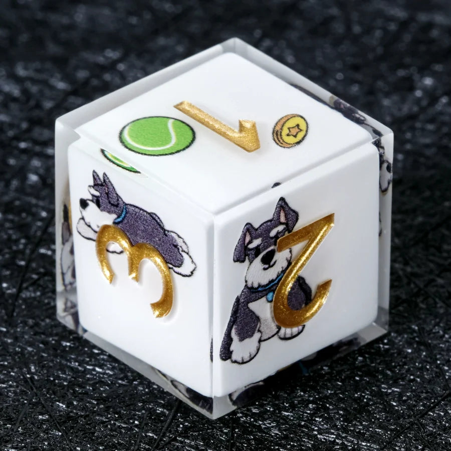 Kickstarter Dice – Canine Legends Schnauzer Resin DND Dice Set
