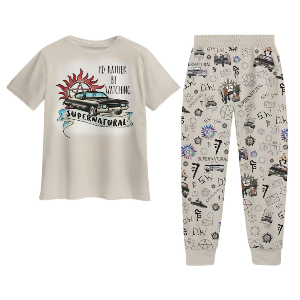 Supernatural Pajamas Set - Winchester Brothers PJs for Women & Men, Matching Family Gift
