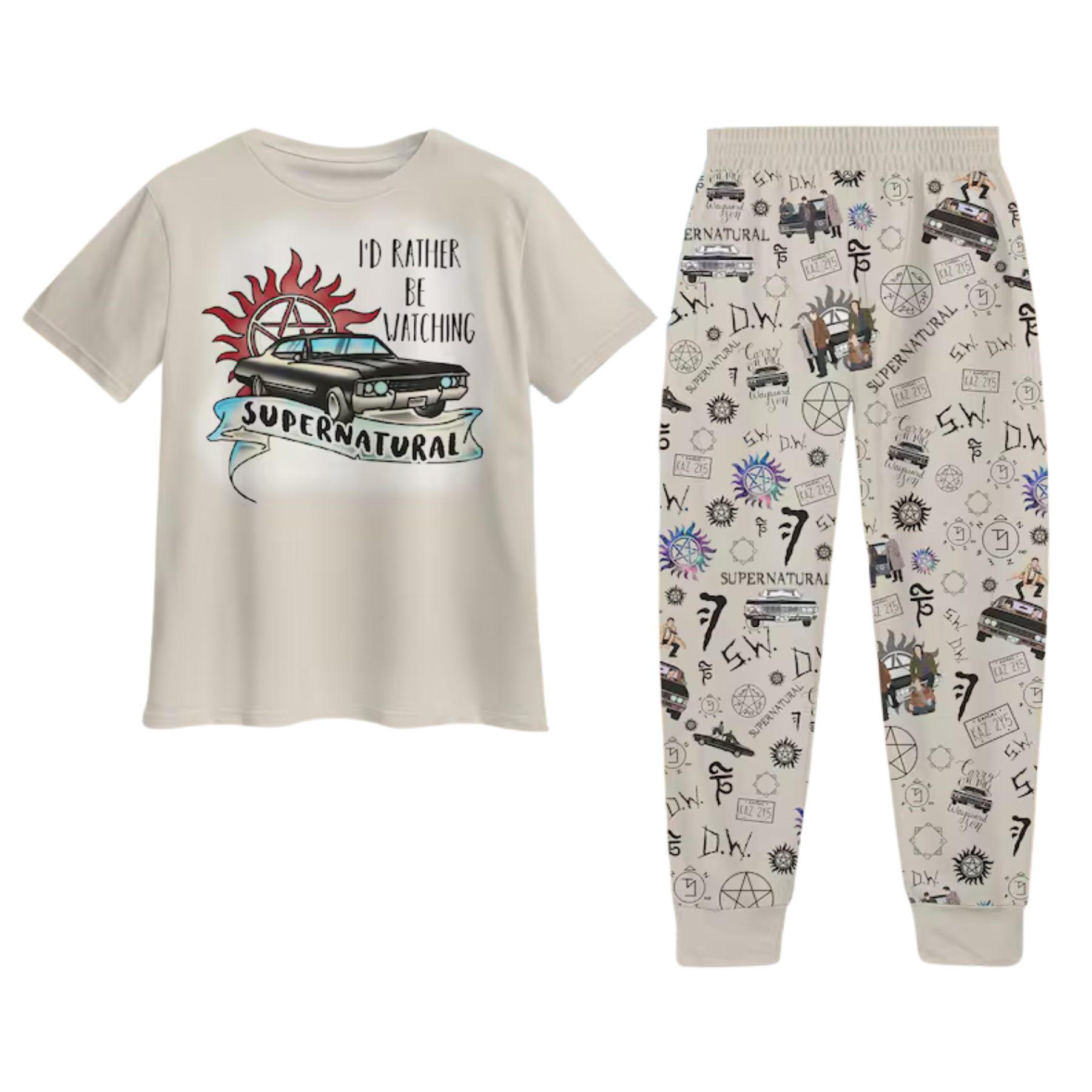 Supernatural Pajamas Set - Winchester Brothers PJs for Women & Men, Matching Family Gift