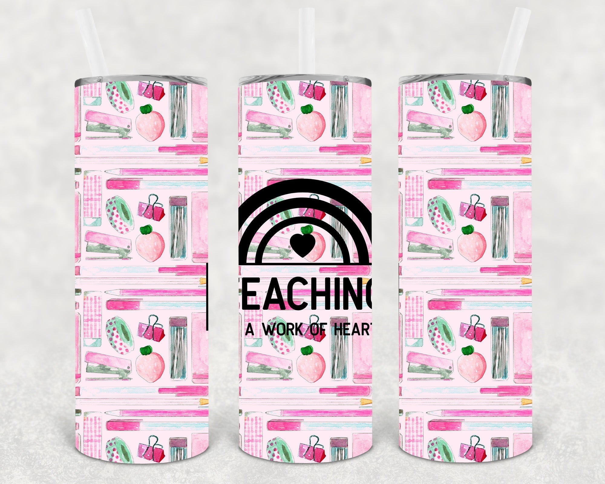 Teaching is a Work of Heart 20 oz Skinny Tumbler