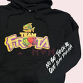 Team Fruta Pullover Hoodie – Black, Spanish Slogan & Fruit Logo Unisex Streetwear