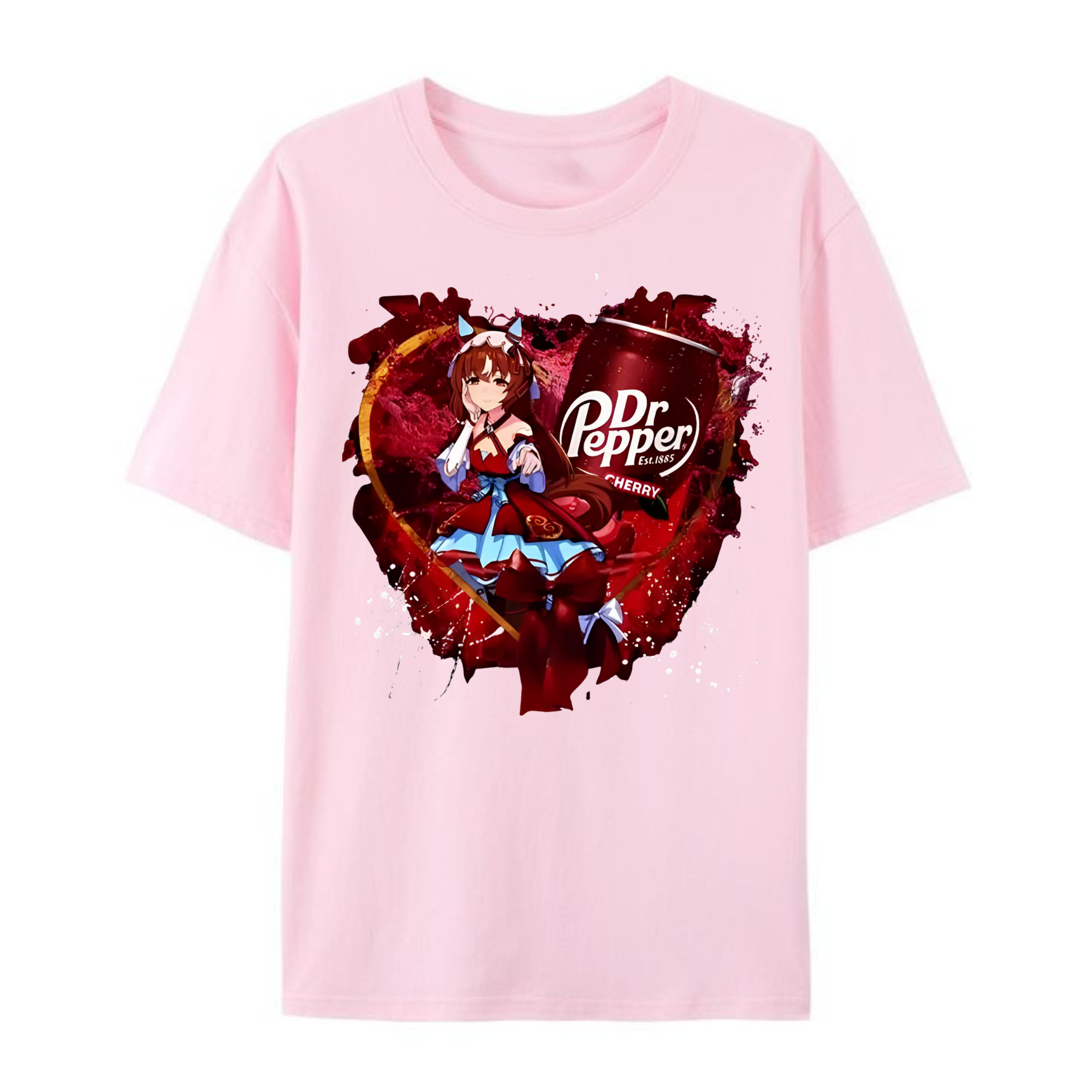 Uma Musume "Dr. Pepper Cherry" T-Shirt – Cute Anime Maid & Soda-Inspired Tee