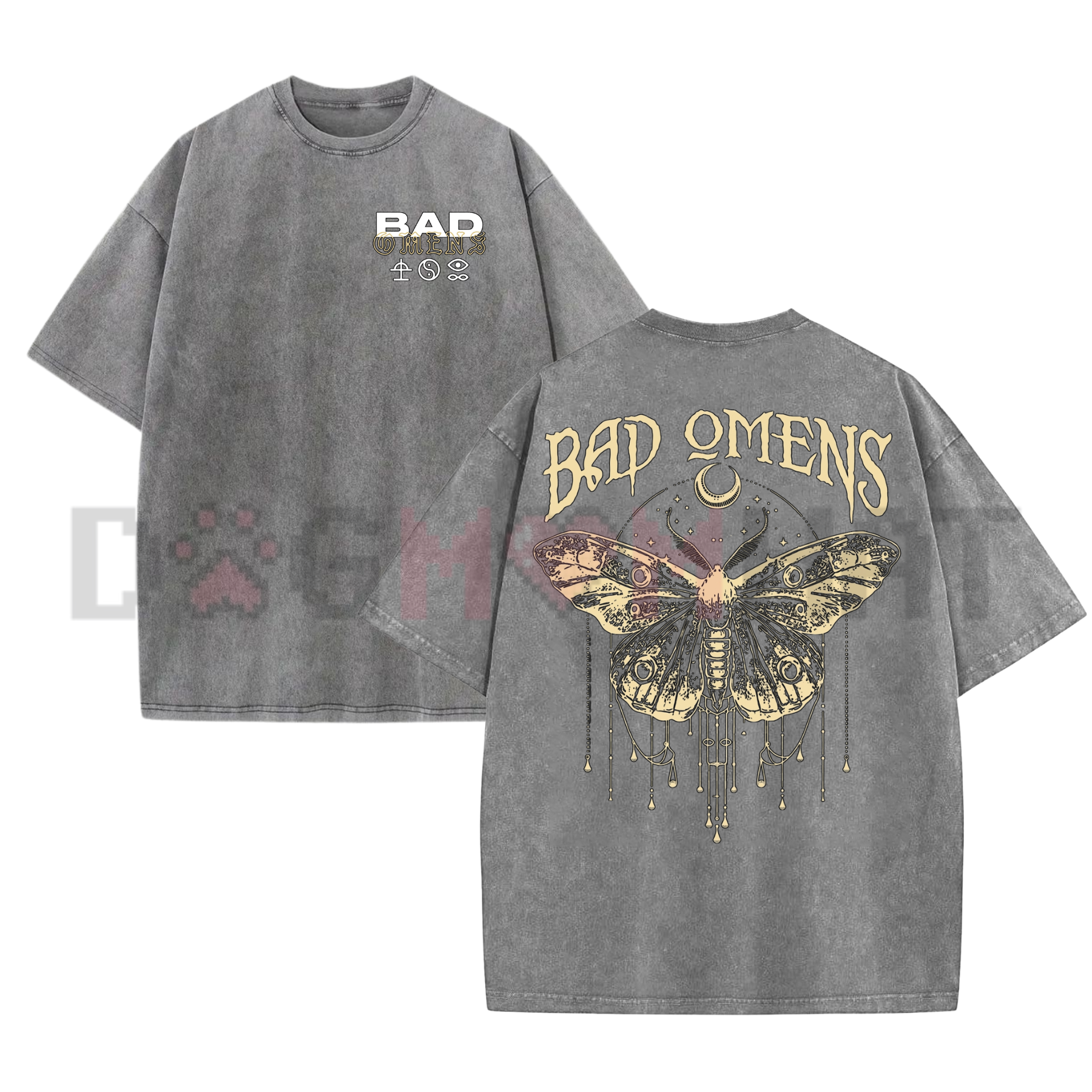 Vintage Bad Omens Moth Shirt – 90s Bootleg Double-Sided Metalcore Tee