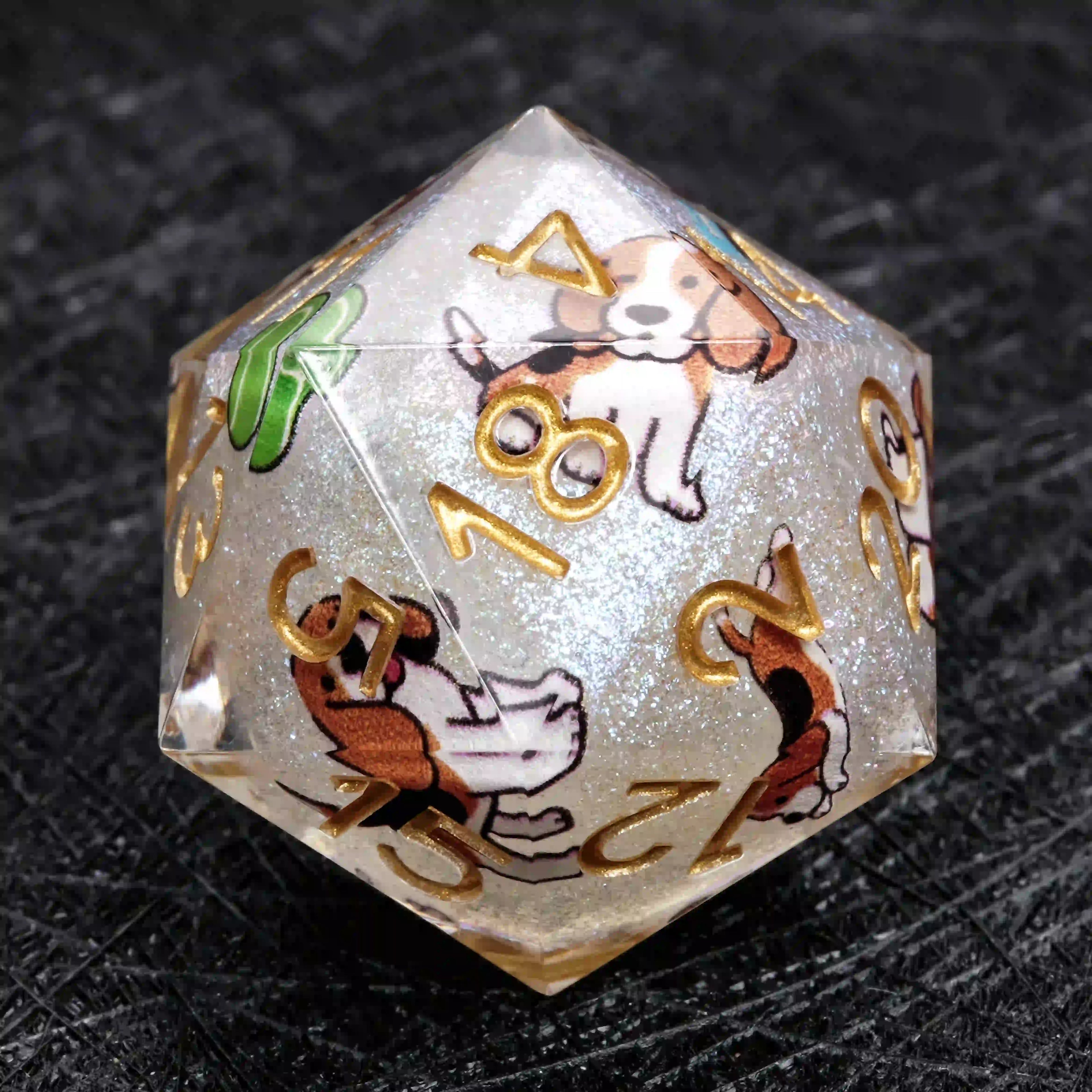 Kickstarter Dice – Canine Legends Beagle Resin DND Dice Set | Curious Guardian Dice for RPG Collectors