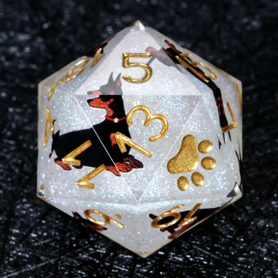 Kickstarter Dice – Canine Legends Dooerman Pnscher Resin DND Dice Set