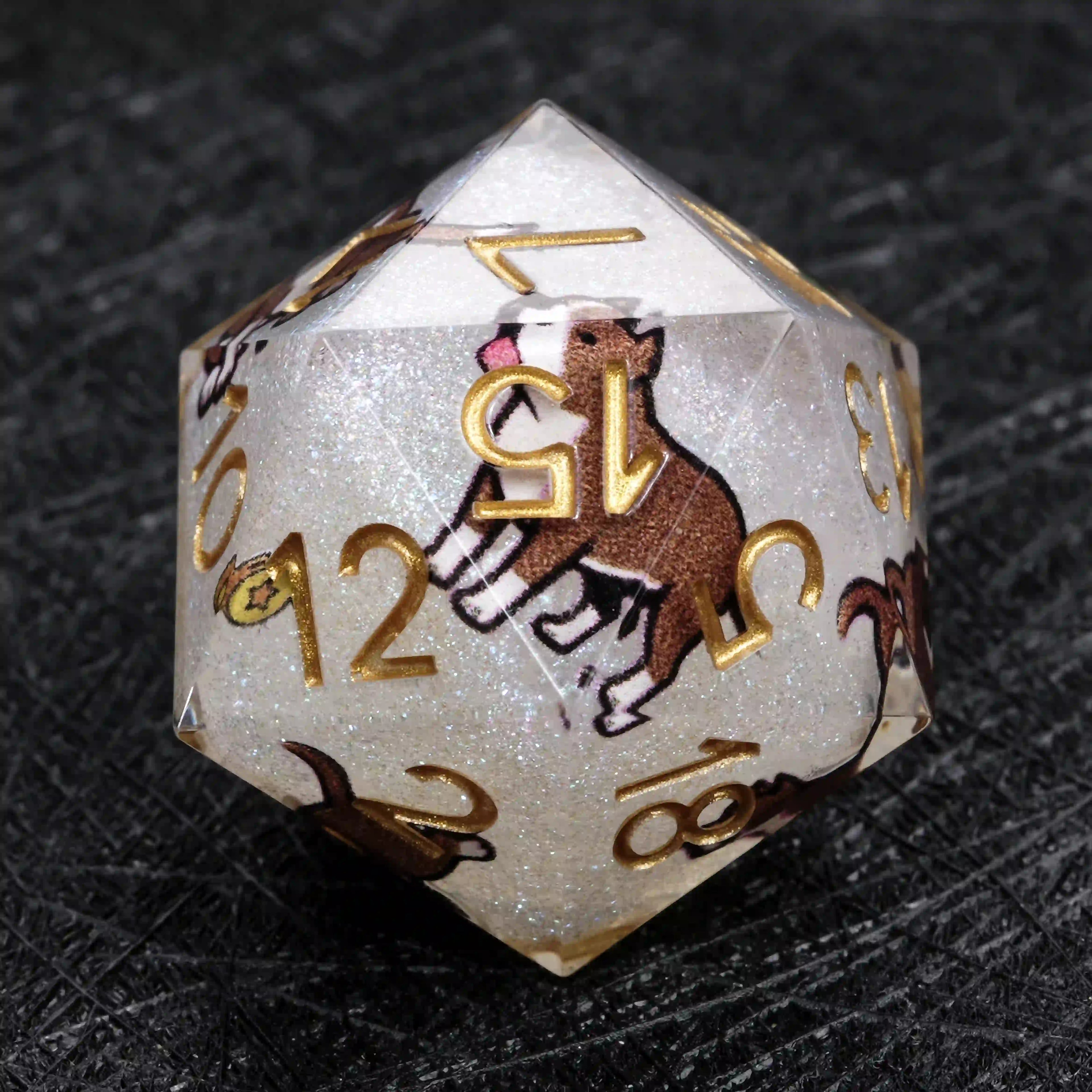 Kickstarter Dice – Canine Legends American Pitbull Resin DND Dice Set Guardian Roleplaying Dice