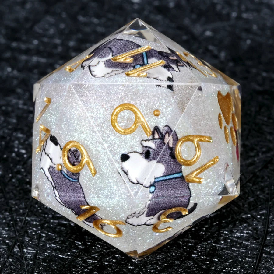 Kickstarter Dice – Canine Legends Schnauzer Resin DND Dice Set