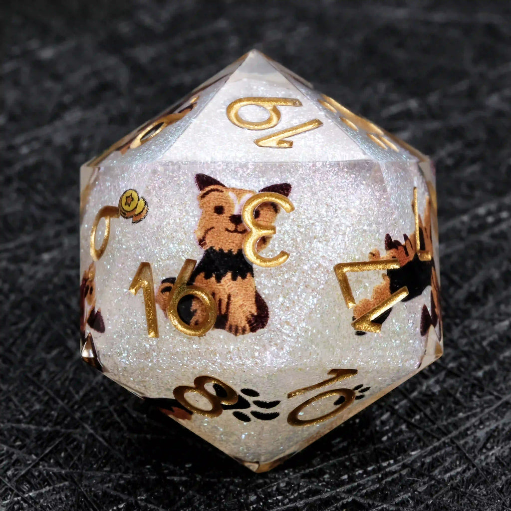 Kickstarter Dice – Canine Legends Yorkie Resin DND Dice Set