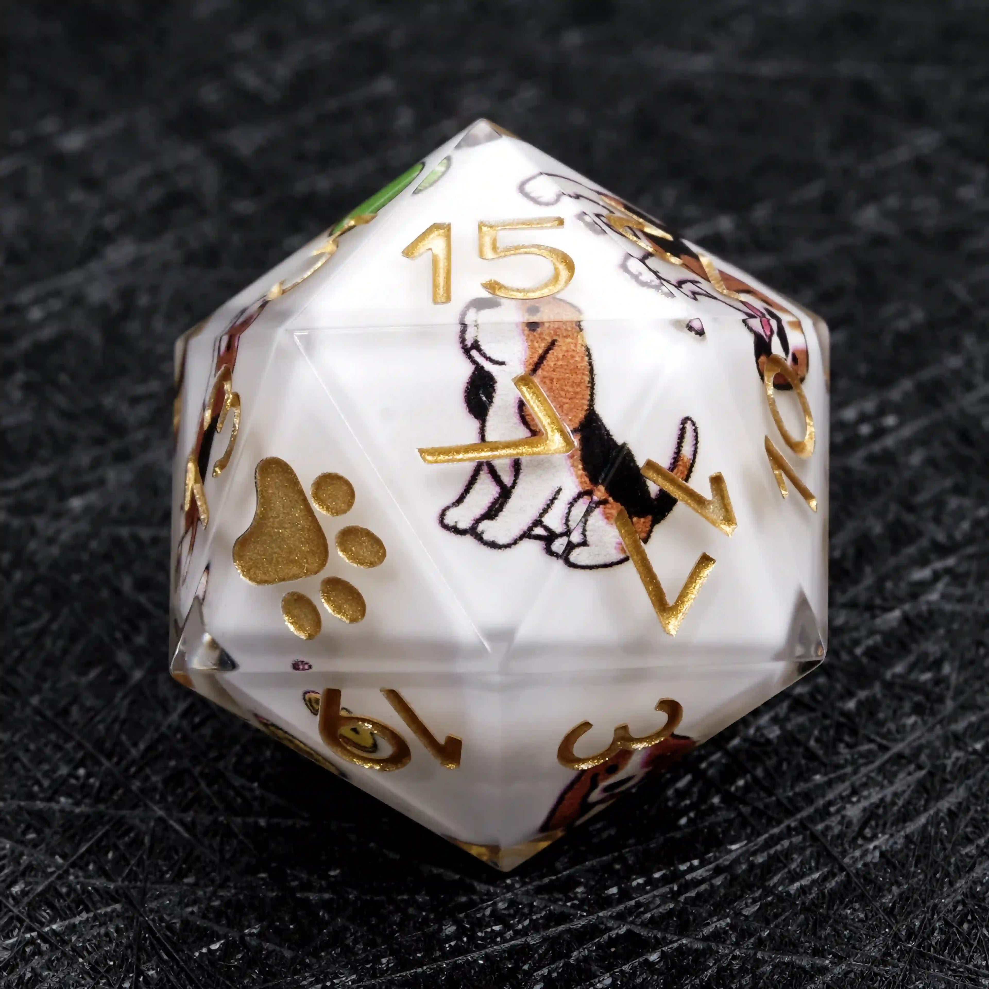 Kickstarter Dice – Canine Legends Beagle Resin DND Dice Set | Curious Guardian Dice for RPG Collectors