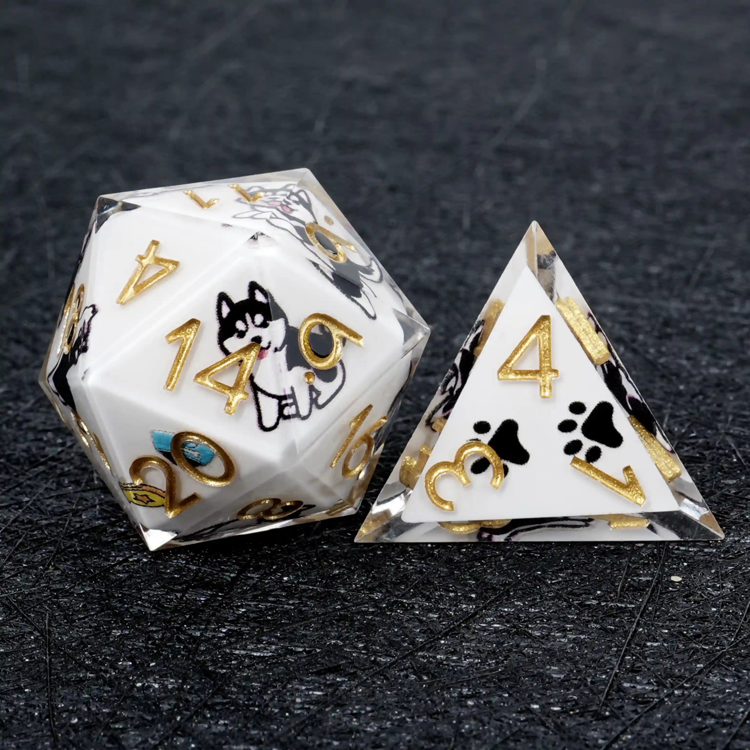 Kickstarter Dice – Canine Legends Husky Resin DND Dice Set | Adventure Dice