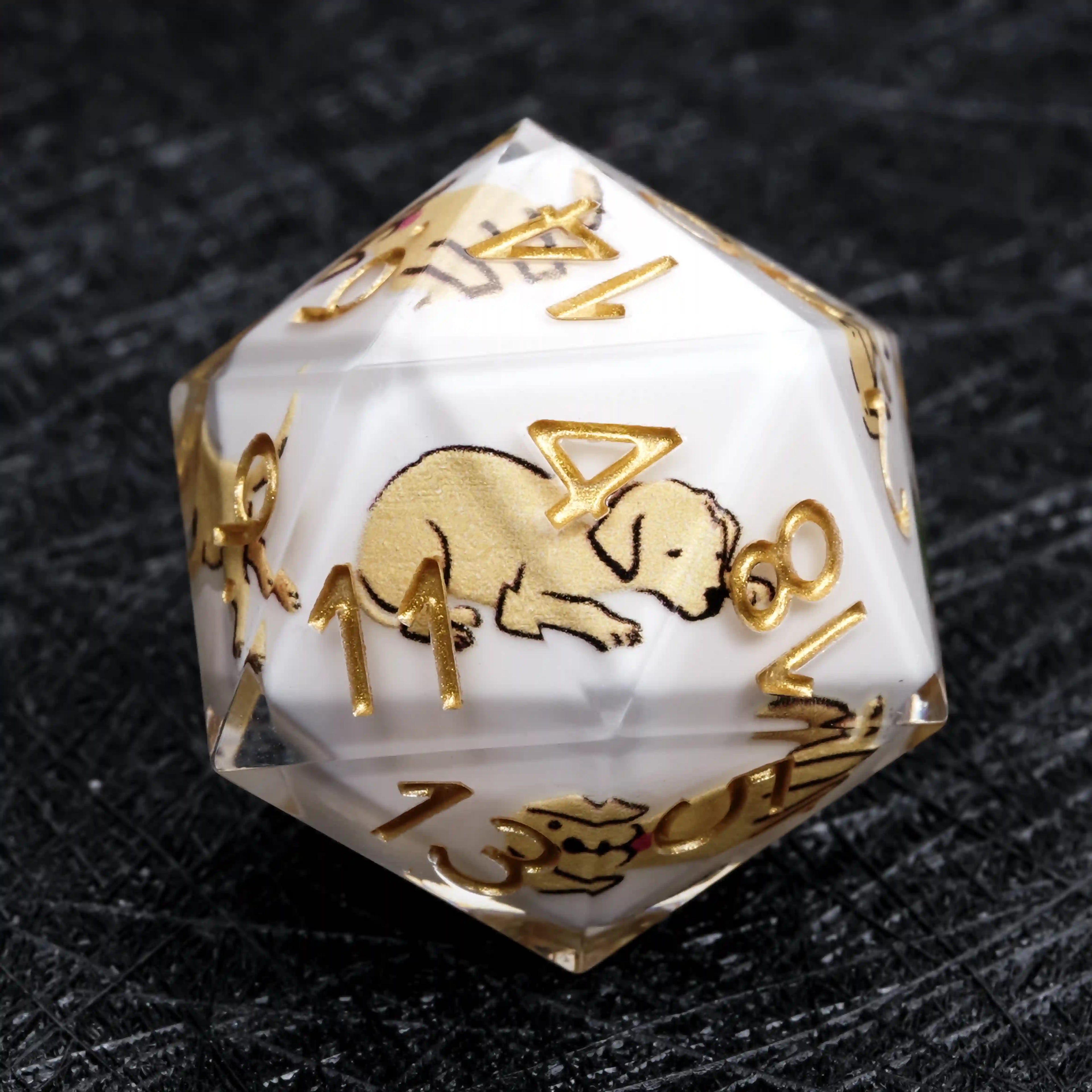 Kickstarter Dice – Canine Legends Labrador Resin DND Dice Set | Faithful Guardian Dice for RPG Players