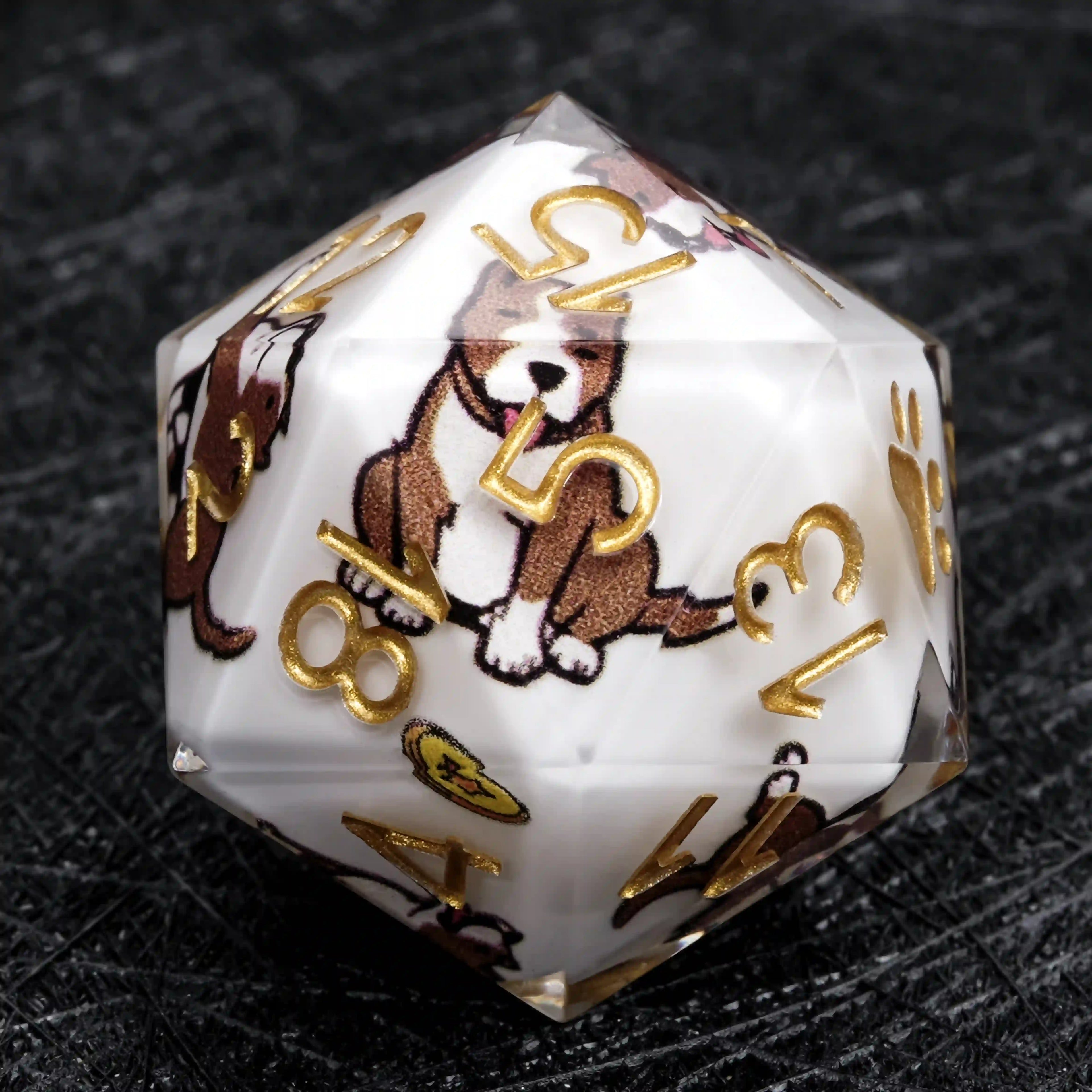 Kickstarter Dice – Canine Legends American Pitbull Resin DND Dice Set Guardian Roleplaying Dice